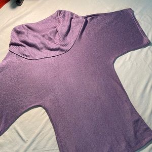 OneA thin lavender sweater, cowl neck, elbow length sleeves size M